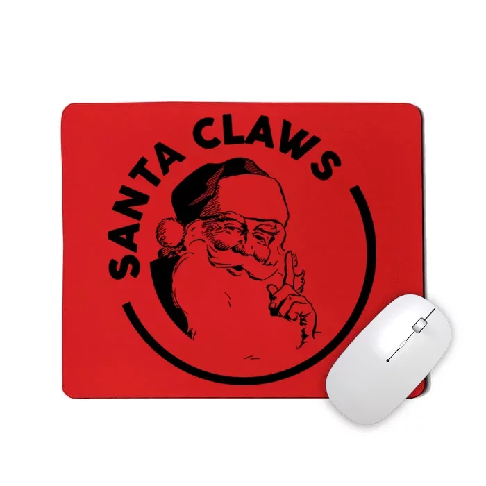 Santa Claws Drinking Funny Christmas Mousepad