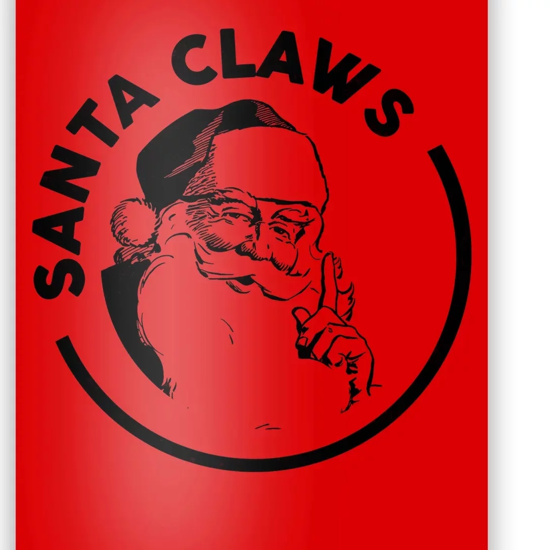 Santa Claws Drinking Funny Christmas Poster