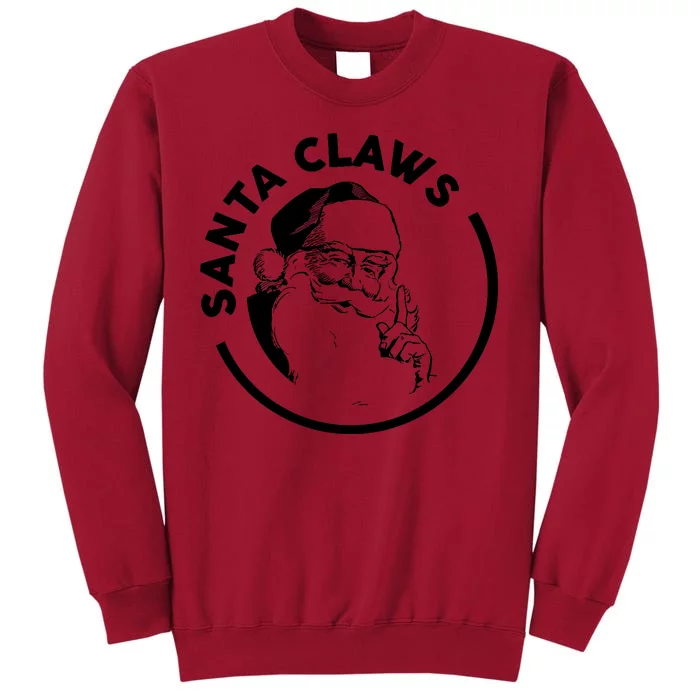 Santa Claws Drinking Funny Christmas Tall Sweatshirt