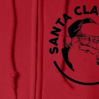 Santa Claws Drinking Funny Christmas Full Zip Hoodie