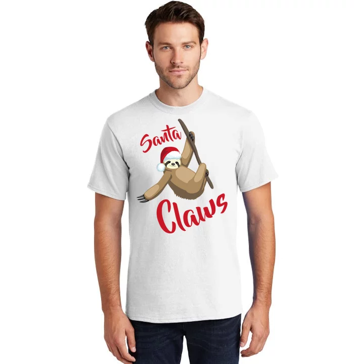 Santa Claws Sloth Christmas Tall T-Shirt