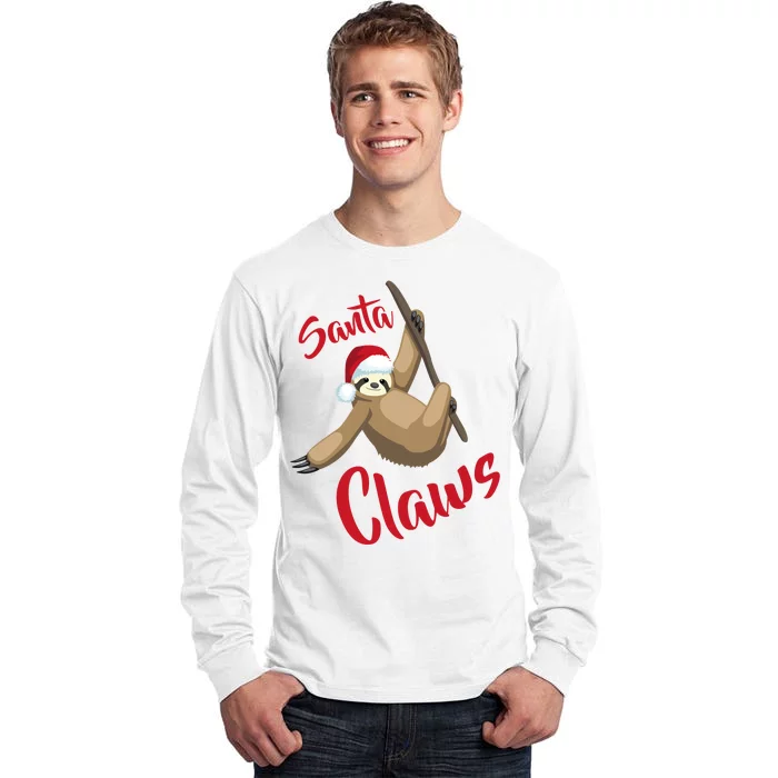 Santa Claws Sloth Christmas Tall Long Sleeve T-Shirt