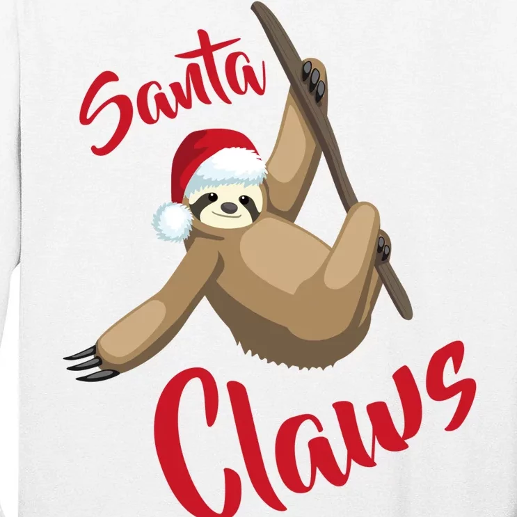 Santa Claws Sloth Christmas Tall Long Sleeve T-Shirt