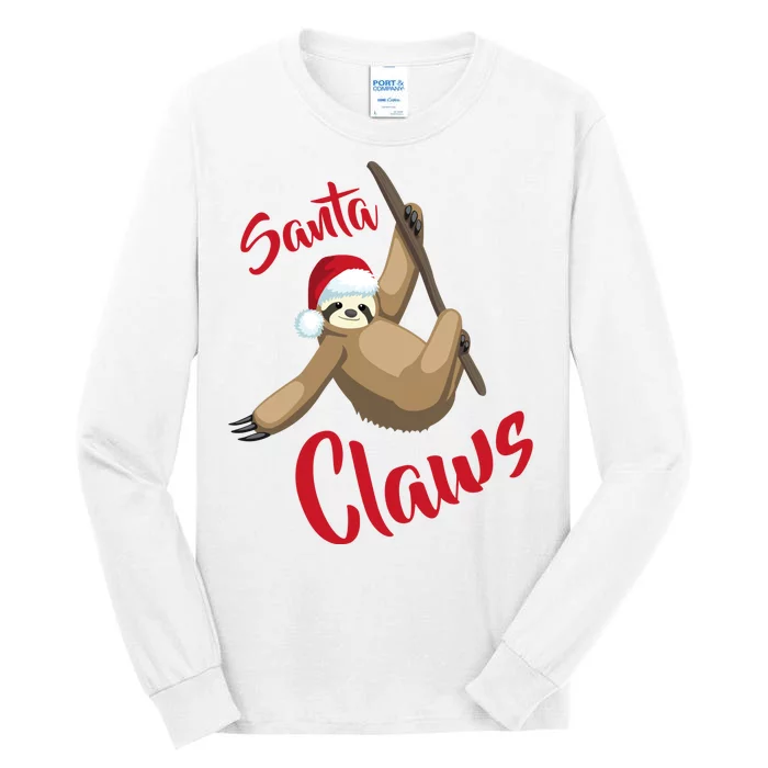 Santa Claws Sloth Christmas Tall Long Sleeve T-Shirt