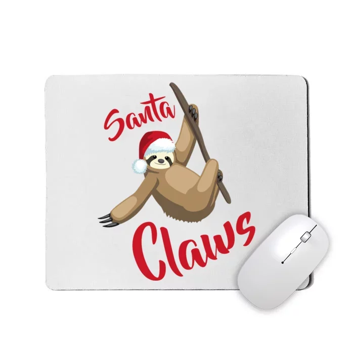 Santa Claws Sloth Christmas Mousepad