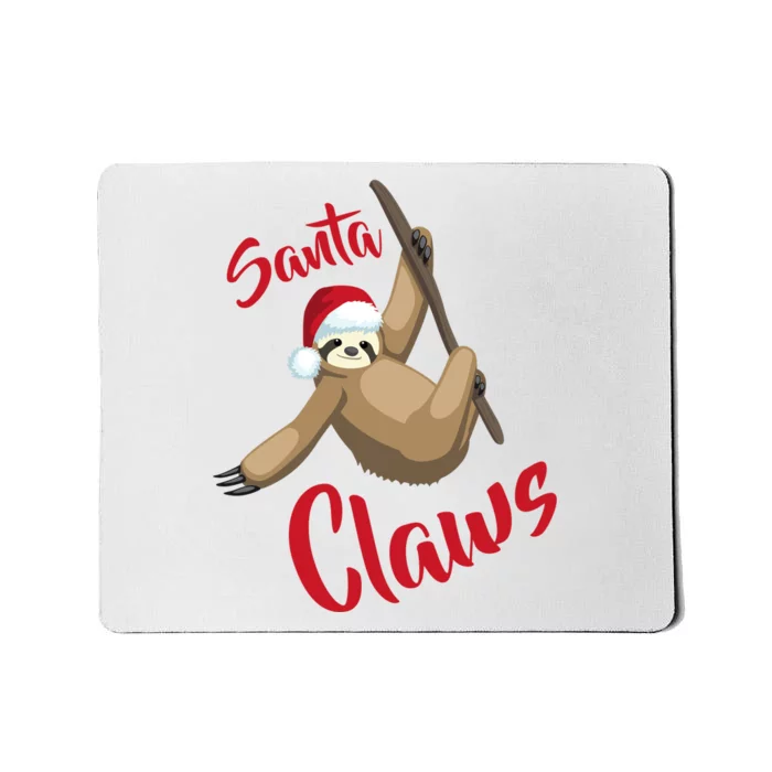 Santa Claws Sloth Christmas Mousepad