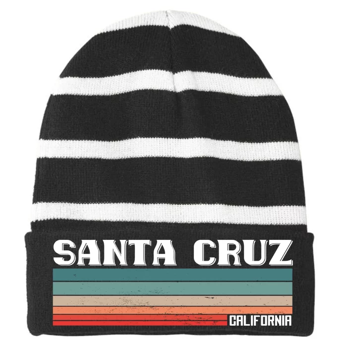 Santa Cruz California Striped Beanie with Solid Band