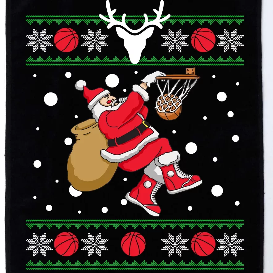 Santa Dunking Basketball Ugly Christmas Platinum Collection Golf Towel