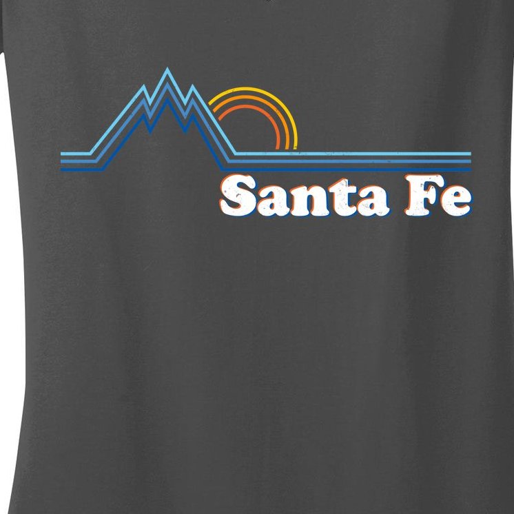 Santa Fe New Mexico Retro Logo Women's V-Neck T-Shirt