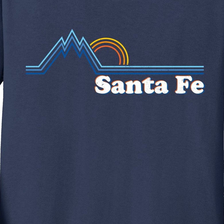 Santa Fe New Mexico Retro Logo Kids Long Sleeve Shirt
