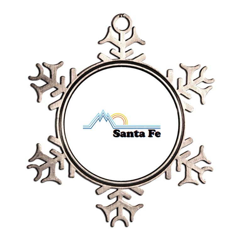 Santa Fe New Mexico Retro Logo Metallic Star Ornament