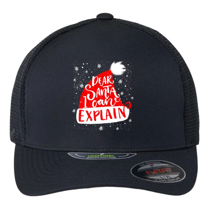 Santa Hat Dear Santa I Can Explain Christmas Flexfit Unipanel Trucker Cap