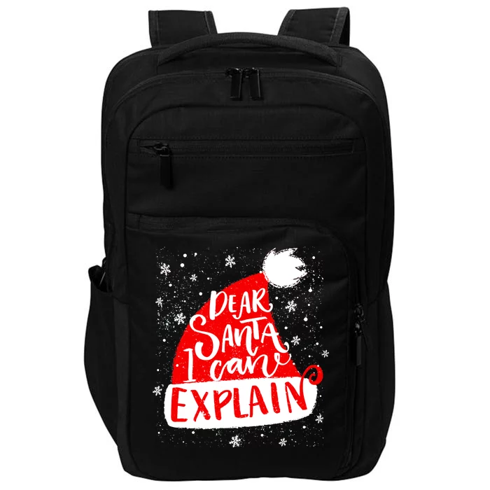 Santa Hat Dear Santa I Can Explain Christmas Impact Tech Backpack