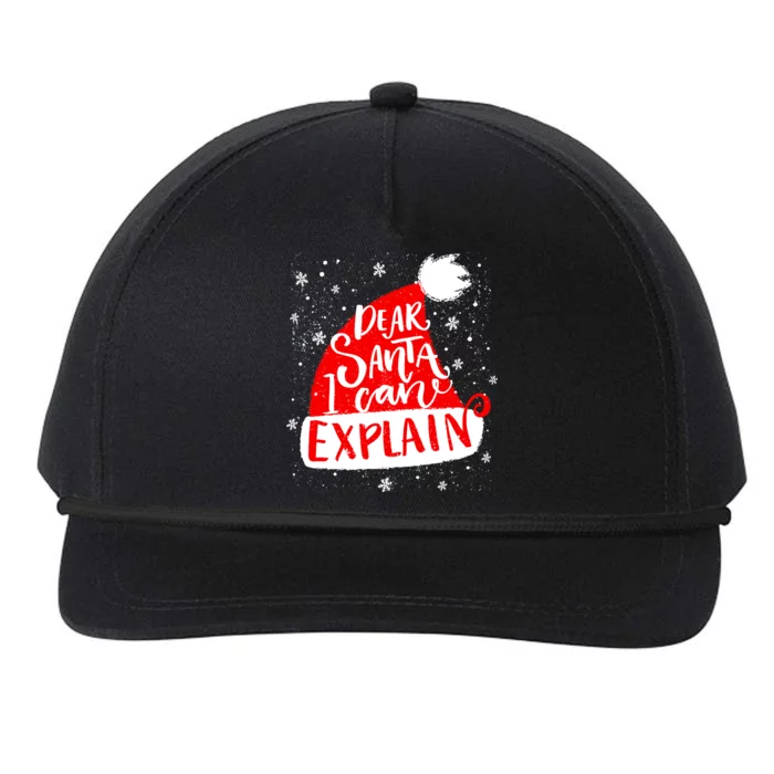 Santa Hat Dear Santa I Can Explain Christmas Snapback Five-Panel Rope Hat