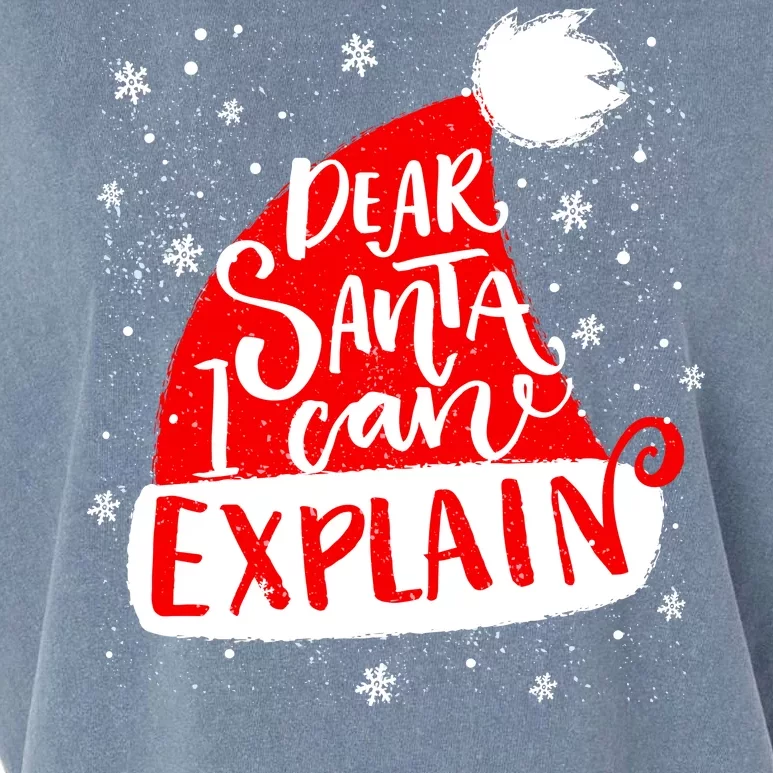 Santa Hat Dear Santa I Can Explain Christmas Garment-Dyed Women's Muscle Tee