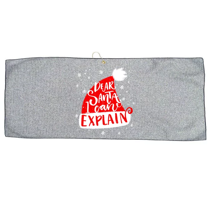 Santa Hat Dear Santa I Can Explain Christmas Large Microfiber Waffle Golf Towel