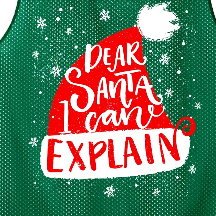 Santa Hat Dear Santa I Can Explain Christmas Mesh Reversible Basketball Jersey Tank