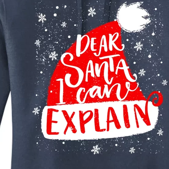 Santa Hat Dear Santa I Can Explain Christmas Women's Pullover Hoodie