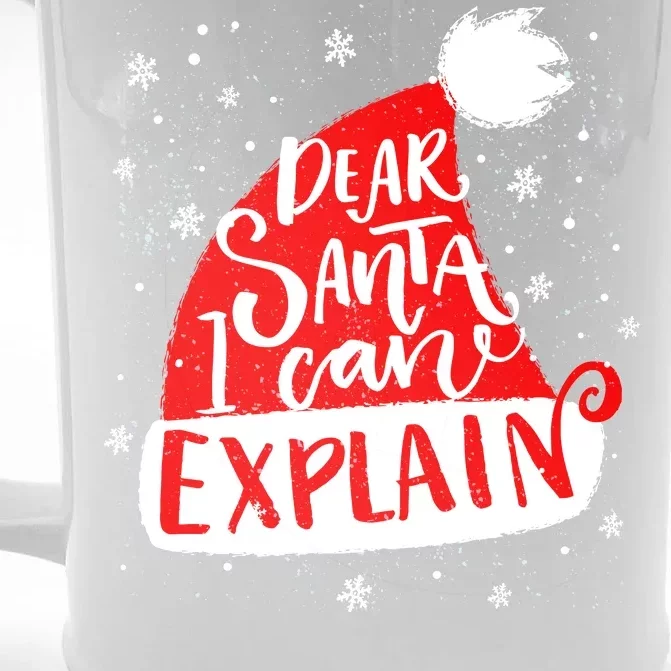 Santa Hat Dear Santa I Can Explain Christmas Front & Back Beer Stein