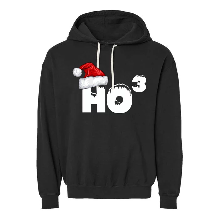 Santa HO HO3 Christmas Funny Garment-Dyed Fleece Hoodie