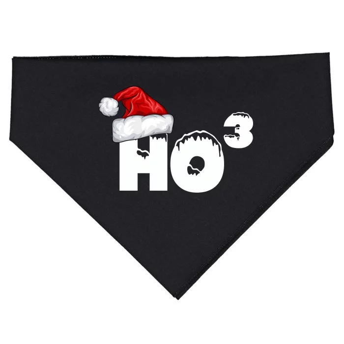 Santa HO HO3 Christmas Funny USA-Made Doggie Bandana