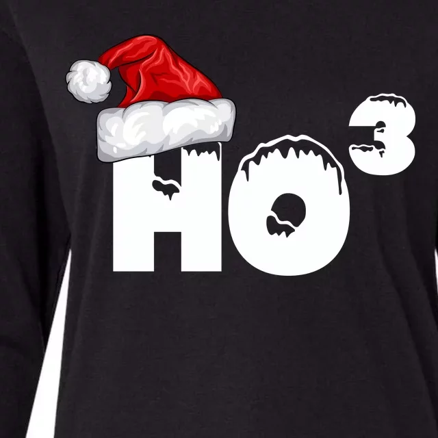 Santa HO HO3 Christmas Funny Womens Cotton Relaxed Long Sleeve T-Shirt