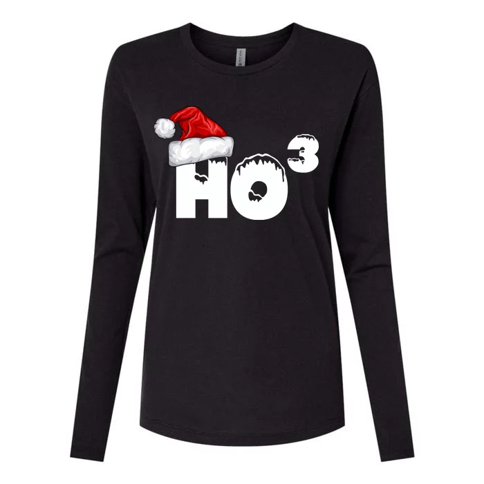 Santa HO HO3 Christmas Funny Womens Cotton Relaxed Long Sleeve T-Shirt