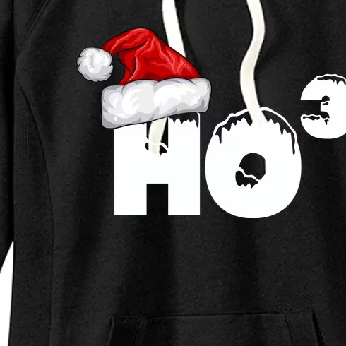 Santa HO HO3 Christmas Funny Women's Fleece Hoodie