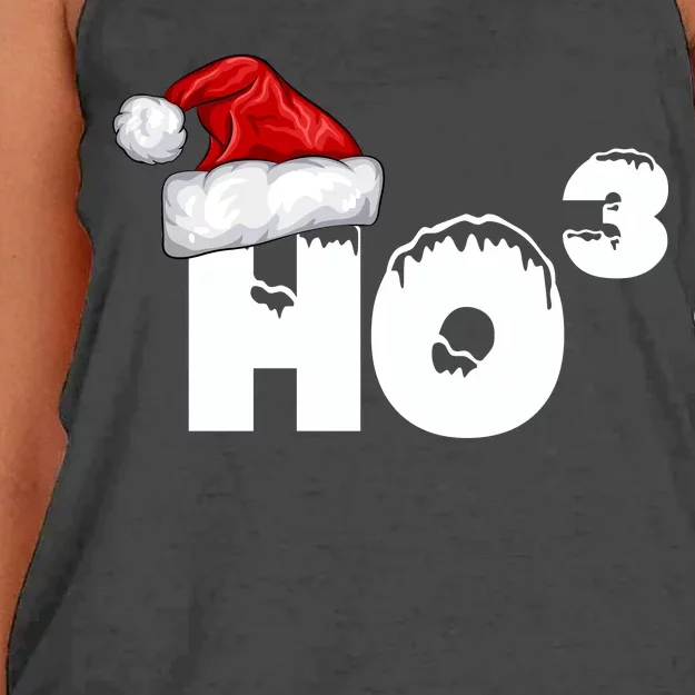 Santa HO HO3 Christmas Funny Women's Knotted Racerback Tank