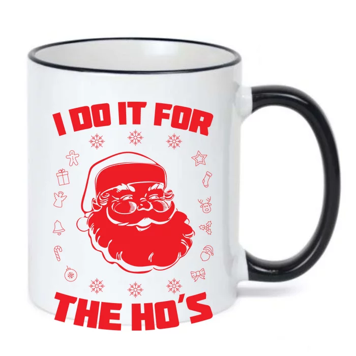 Santa I Do It For The Ho's Funny X-Mas Black Color Changing Mug