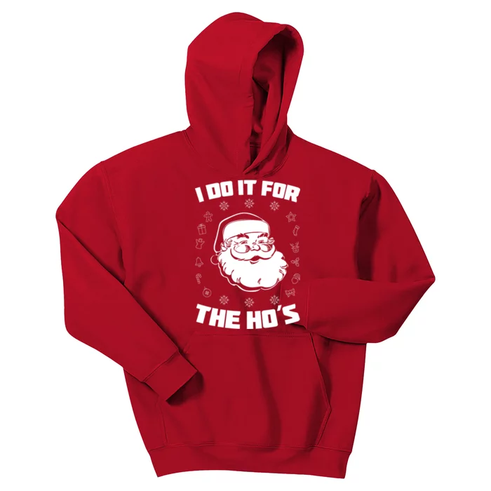 Santa I Do It For The Ho's Funny X-Mas Kids Hoodie