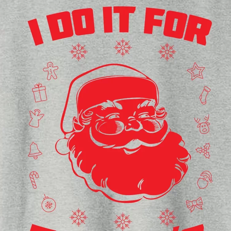 Santa I Do It For The Ho's Funny X-Mas Women's Crop Top Tee