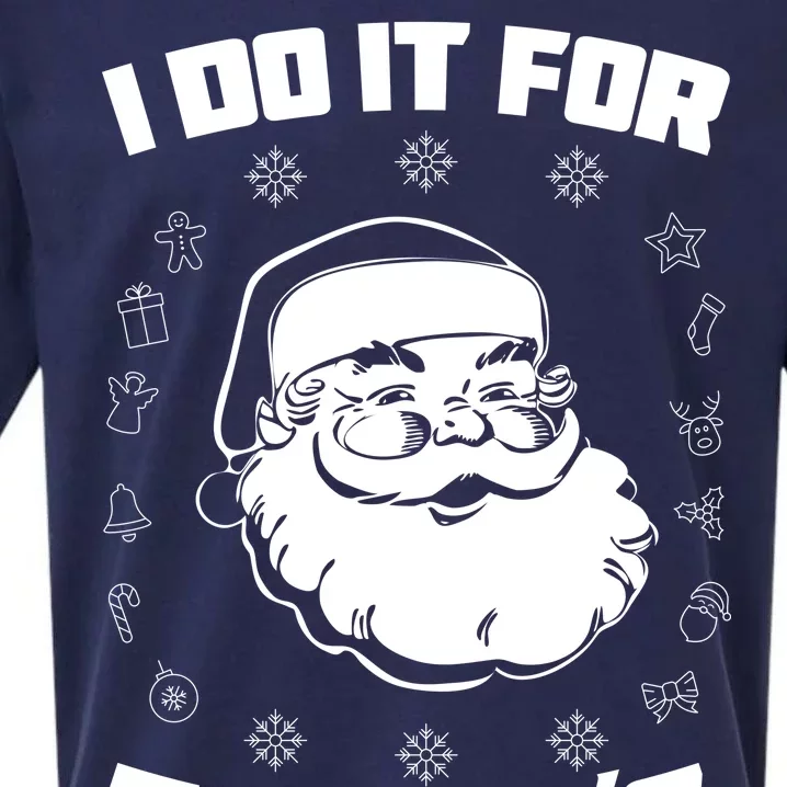 Santa I Do It For The Ho's Funny X-Mas Sueded Cloud Jersey T-Shirt