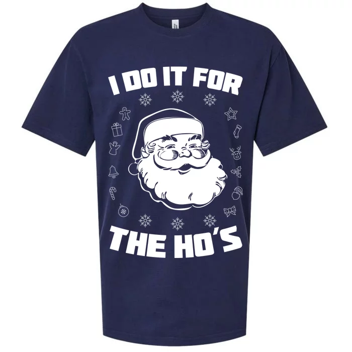 Santa I Do It For The Ho's Funny X-Mas Sueded Cloud Jersey T-Shirt