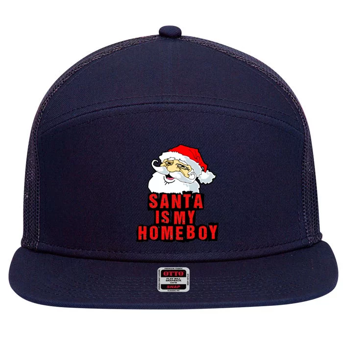 Santa Is My Homeboy 7 Panel Mesh Trucker Snapback Hat