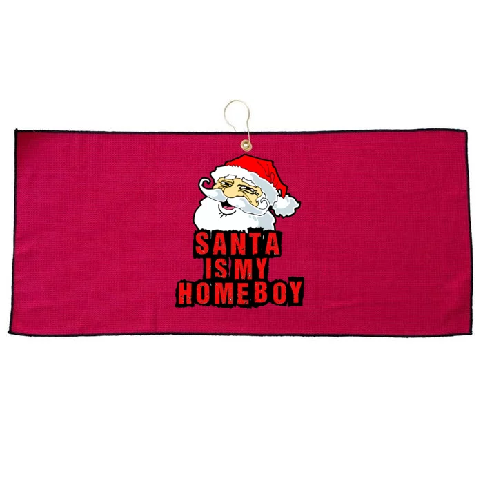 Santa Is My Homeboy Large Microfiber Waffle Golf Towel