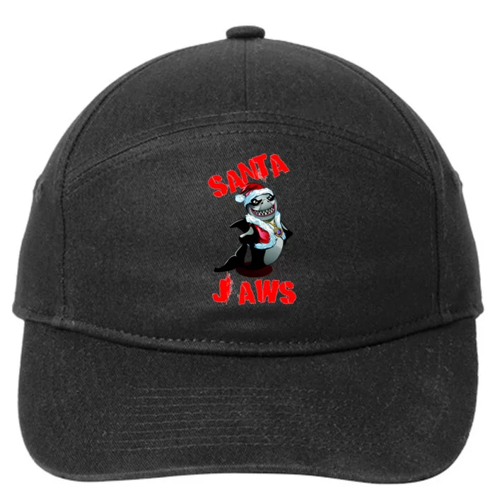 Santa Jaws Christmas 7-Panel Snapback Hat