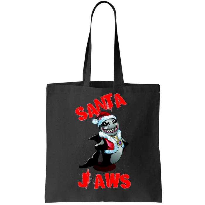 Santa Jaws Christmas Tote Bag