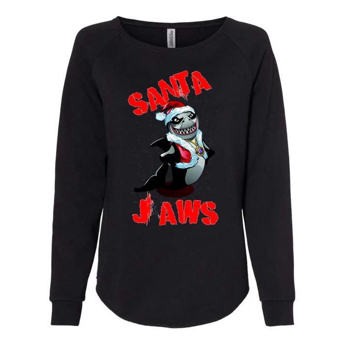 Santa Jaws Christmas Womens California Wash Sweatshirt