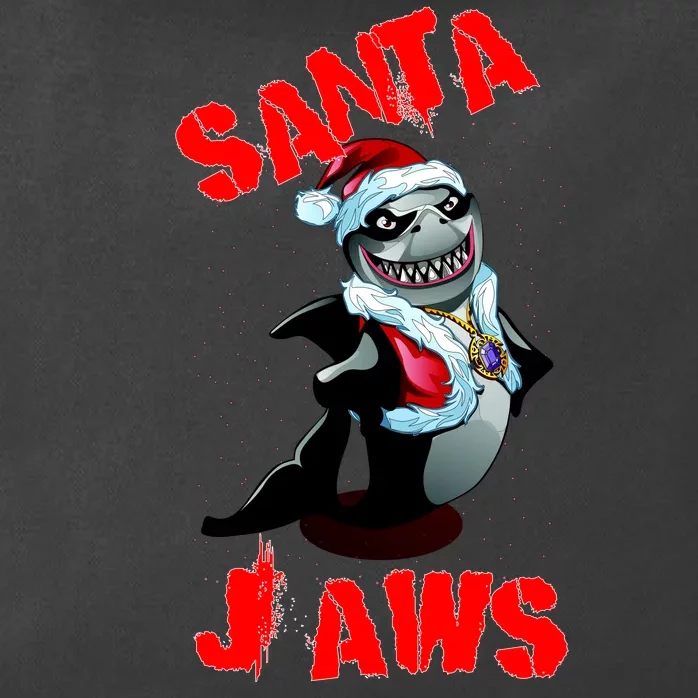 Santa Jaws Christmas Zip Tote Bag