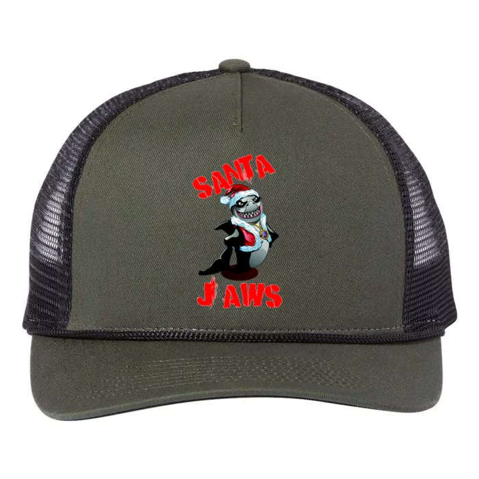 Santa Jaws Christmas Retro Rope Trucker Hat Cap