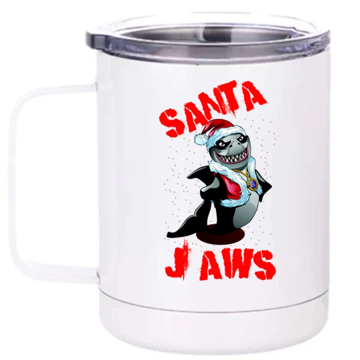 Santa Jaws Christmas Front & Back 12oz Stainless Steel Tumbler Cup