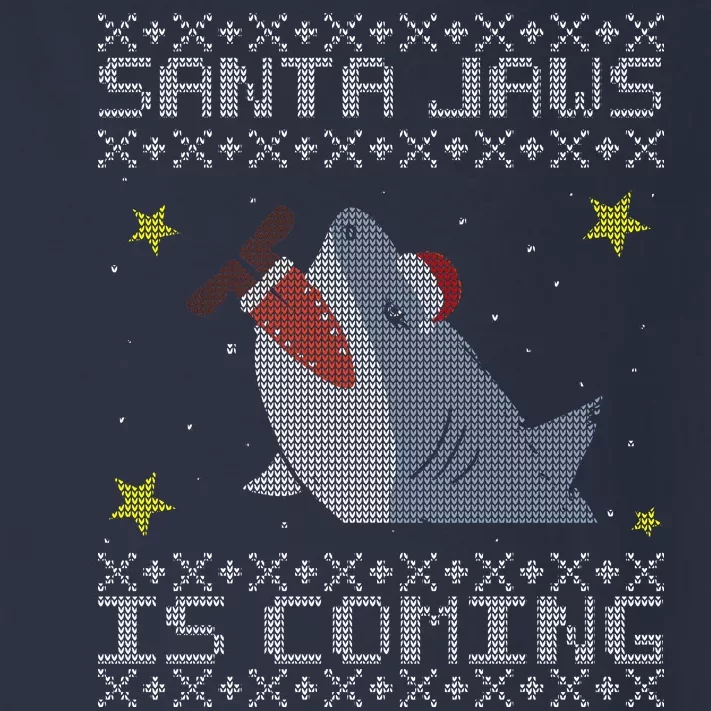 Santa Jaws Is Coming Ugly Christmas Toddler Long Sleeve Shirt