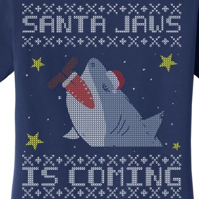 Santa Jaws Is Coming Ugly Christmas Women's T-Shirt
