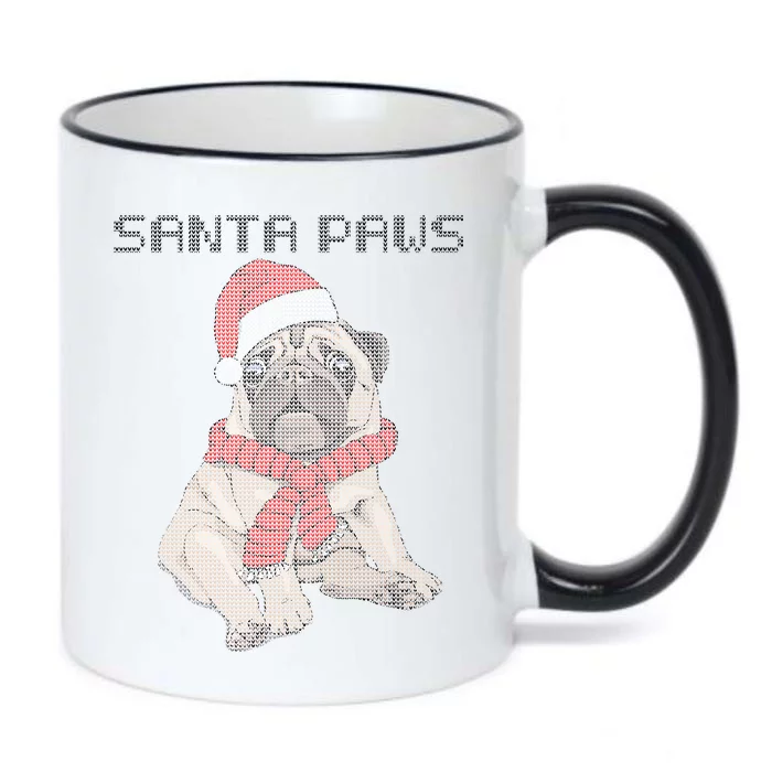 Santa Paws Pug Black Color Changing Mug