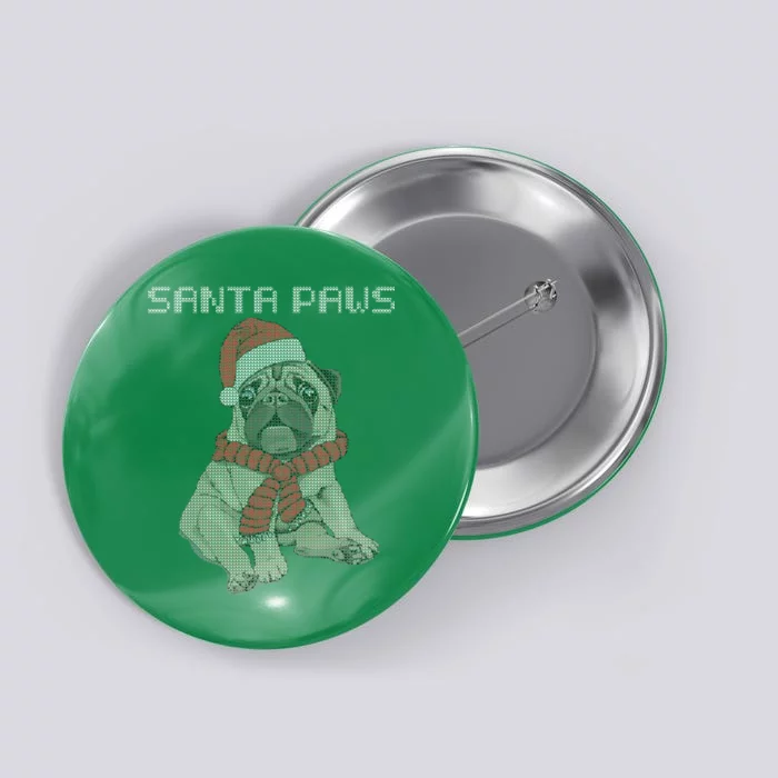 Santa Paws Pug Button