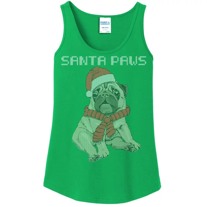 Santa Paws Pug Ladies Essential Tank