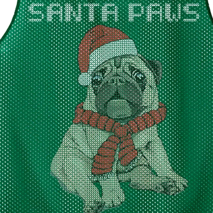 Santa Paws Pug Mesh Reversible Basketball Jersey Tank