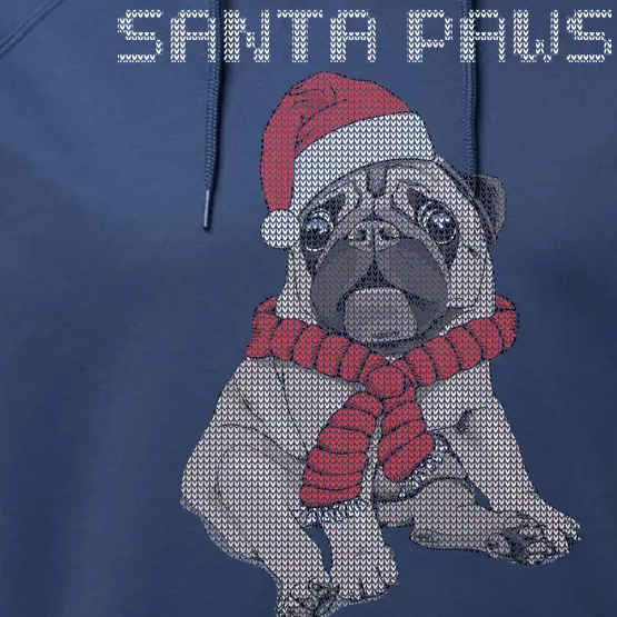 Santa Paws Pug Performance Fleece Hoodie