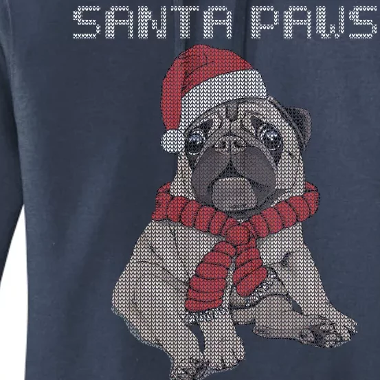 Santa Paws Pug Women's Pullover Hoodie